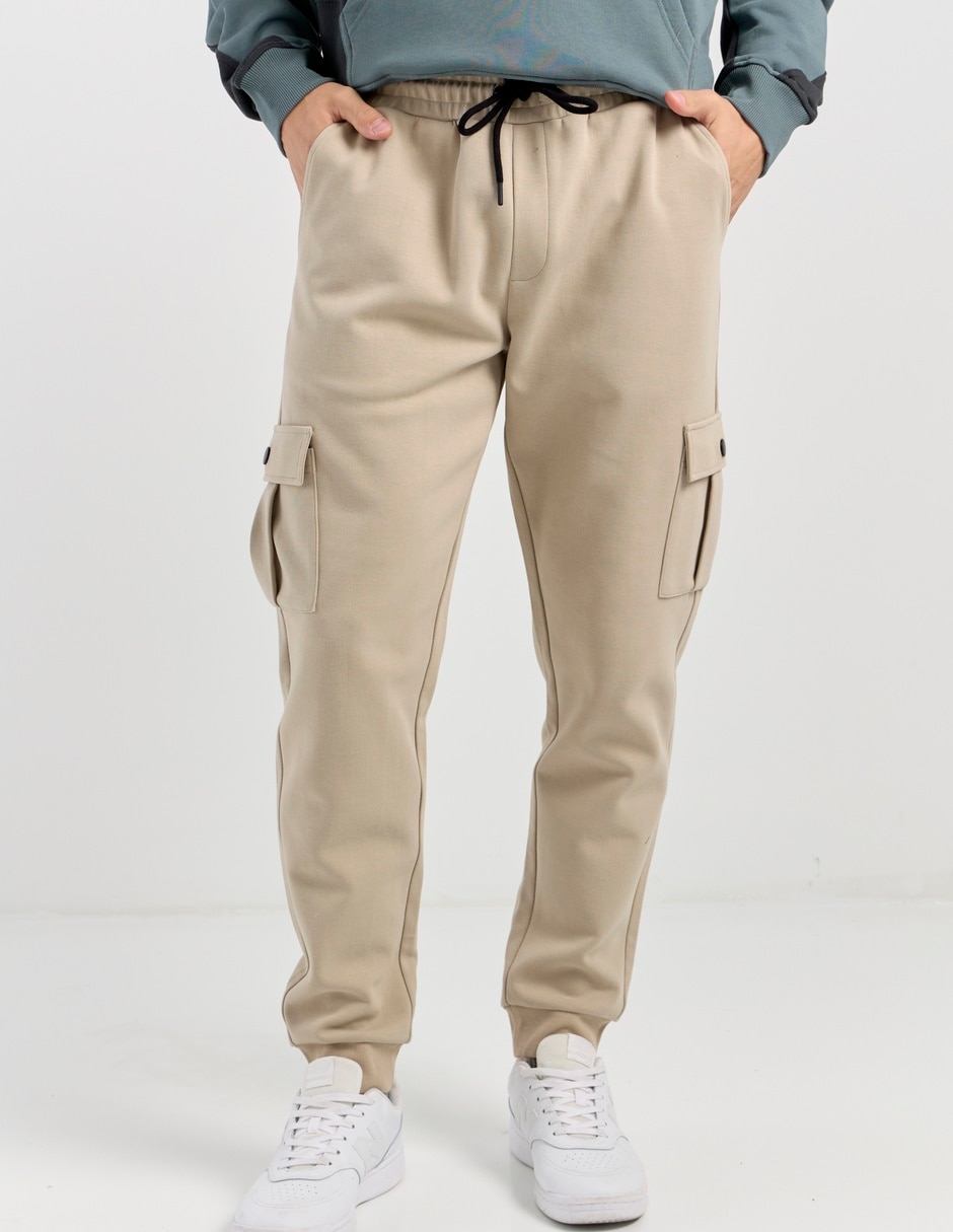 Jogger slim estampado liso con bolsillos para hombre Jogger slim estampado liso con bolsillos para hombre