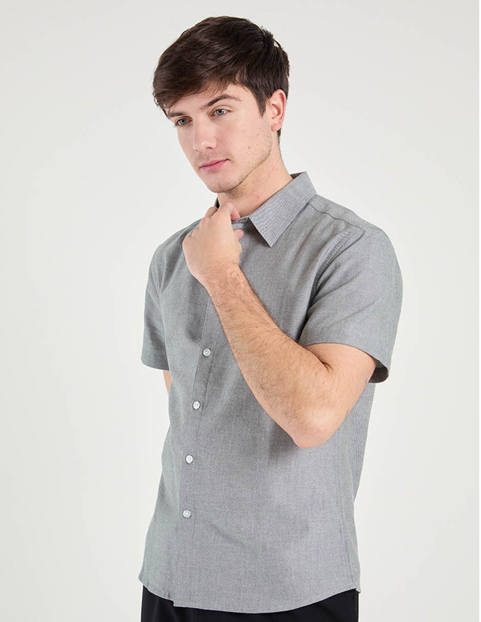 Camisa casual de algodón manga corta para hombre
