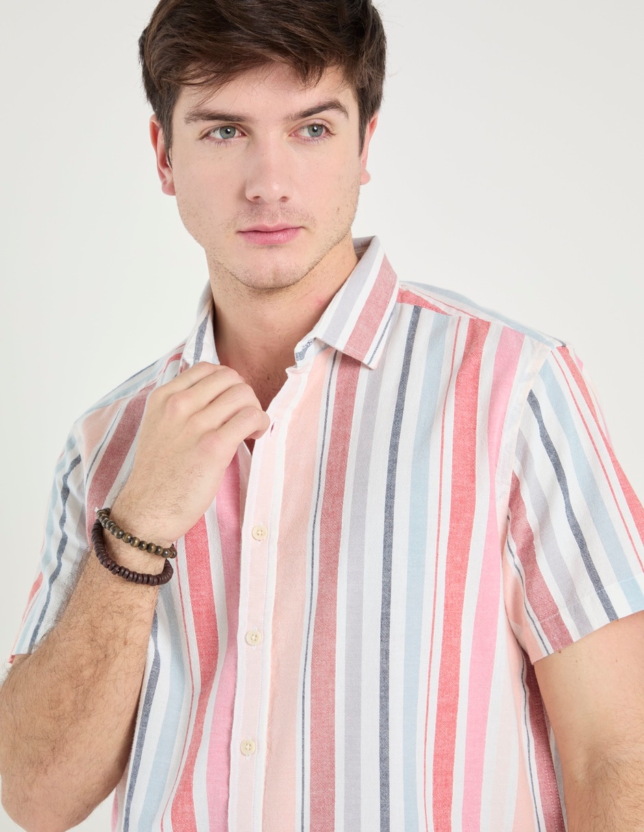 Camisa casual de algodón manga corta para hombre 4