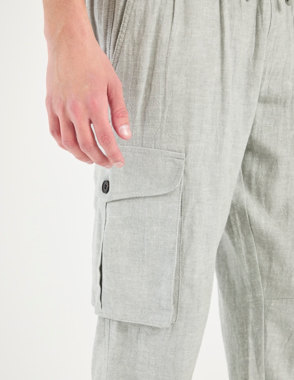 Pantalón cargo straight de algodón para hombre 5