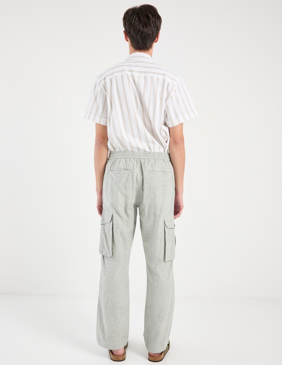 Pantalón cargo straight de algodón para hombre 6