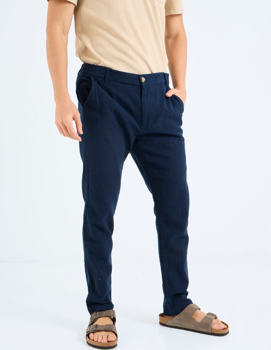 Pantalón casual straight de algodón para hombre Pantalón casual straight de algodón para hombre
