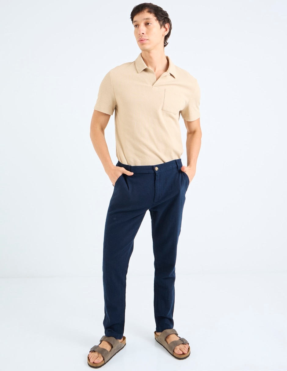 Pantalón casual straight de algodón para hombre 2