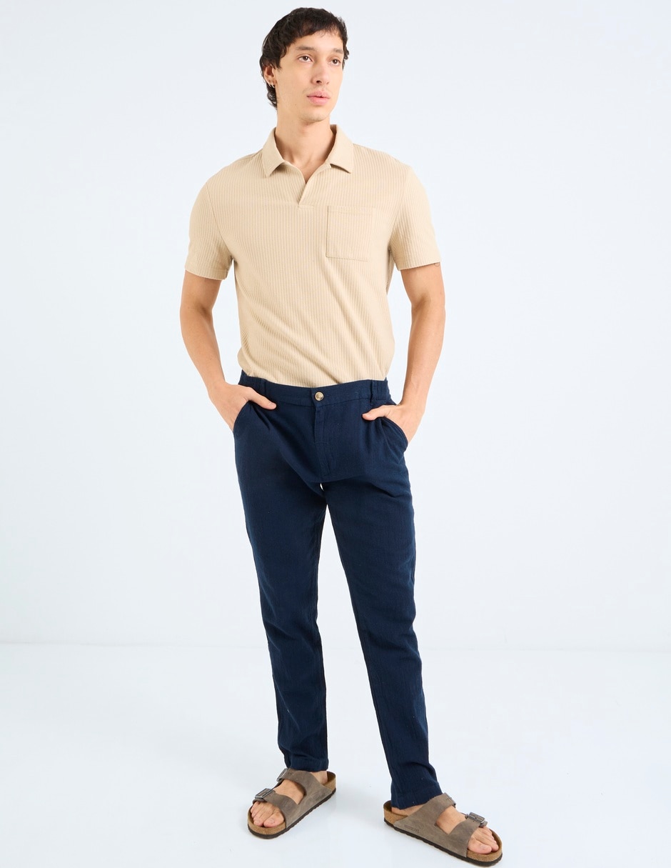 Pantalón casual straight de algodón para hombre 3