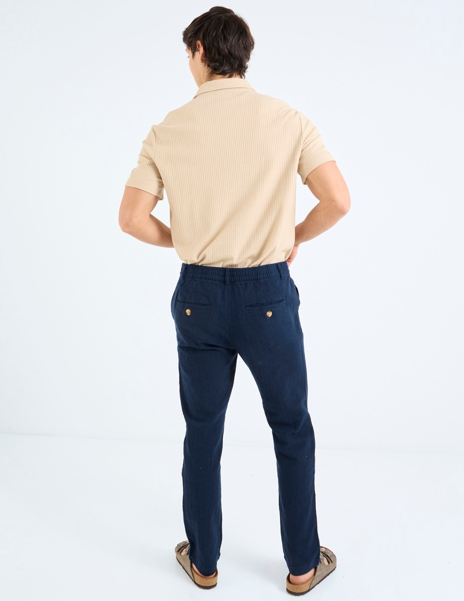 Pantalón casual straight de algodón para hombre 6