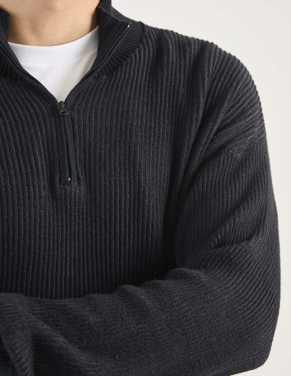 Suéter cuello con cierre para hombre 4