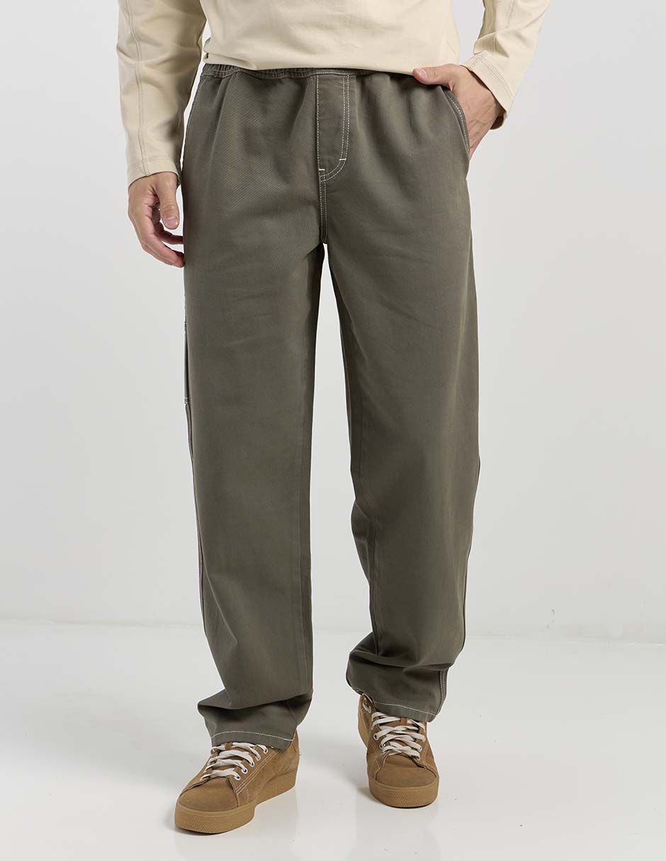Pantalón casual jogger straight de algodón para hombre