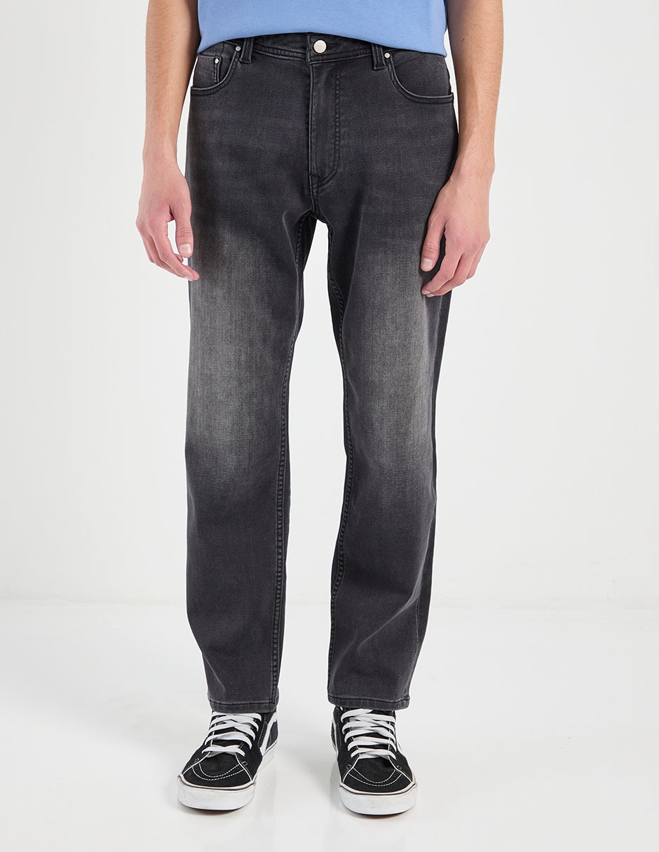 Jeans straight deslavado para hombre