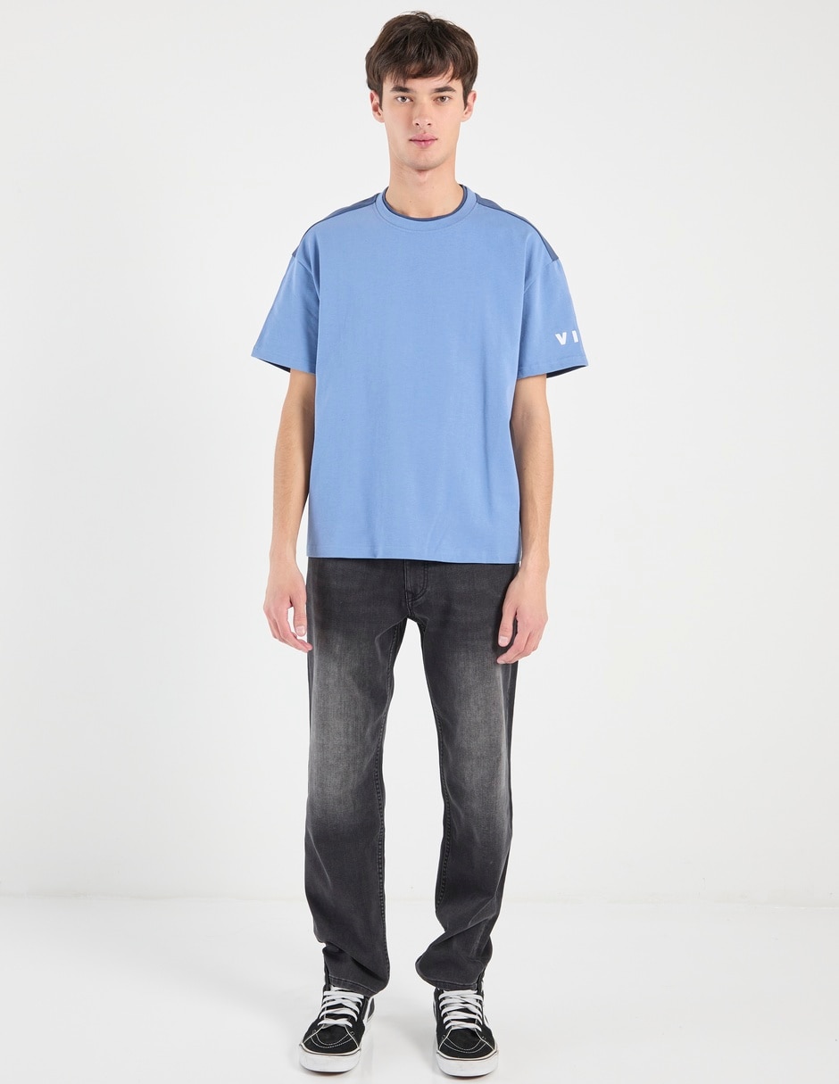Jeans straight deslavado para hombre 2