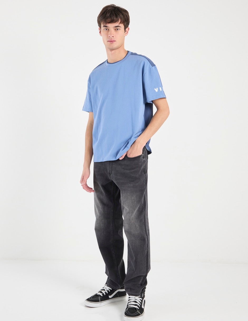 Jeans straight deslavado para hombre 3