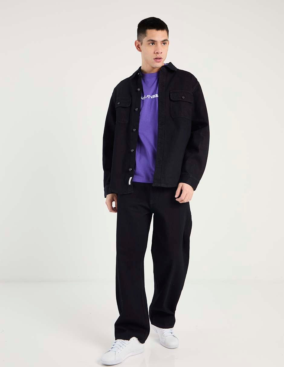 Jeans straight lavado obscuro para hombre 3