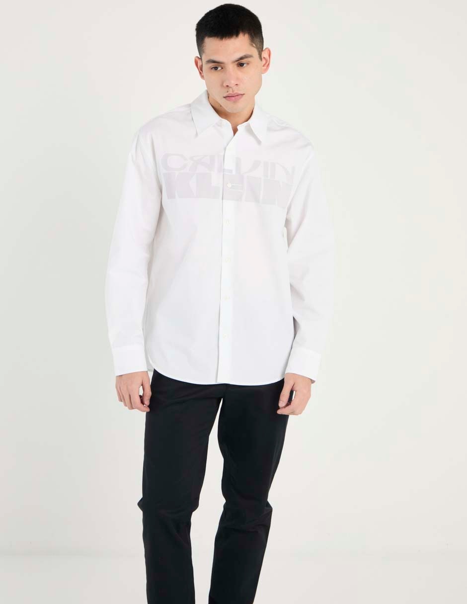 Camisa casual de algodón manga larga para hombre