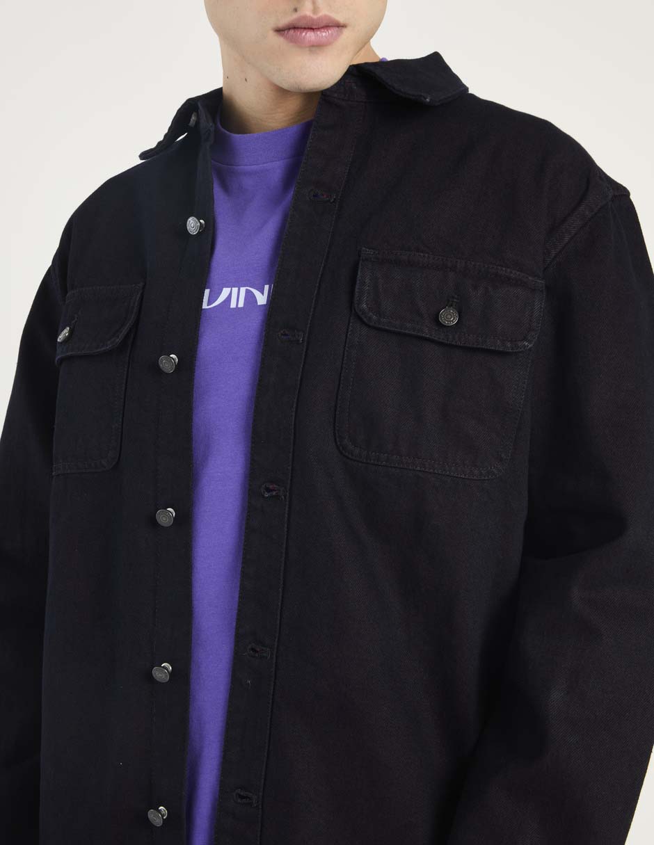 Sobrecamisa casual de algodón manga larga para hombre 4