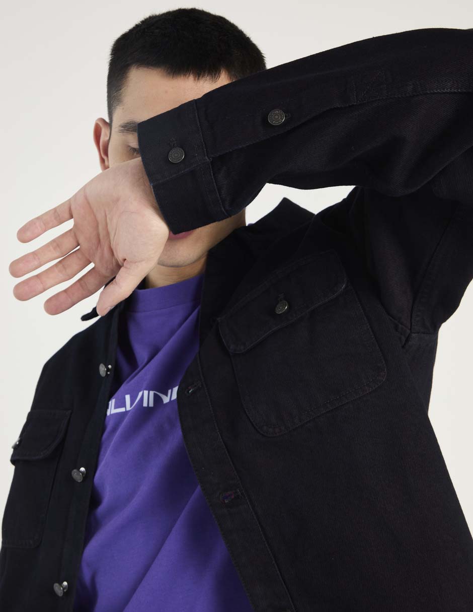 Sobrecamisa casual de algodón manga larga para hombre 5