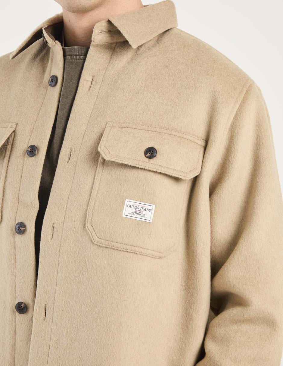 Sobrecamisa casual manga larga para hombre 4