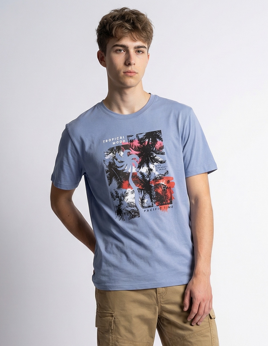 Playera Tropical Mood cuello redondo para hombre