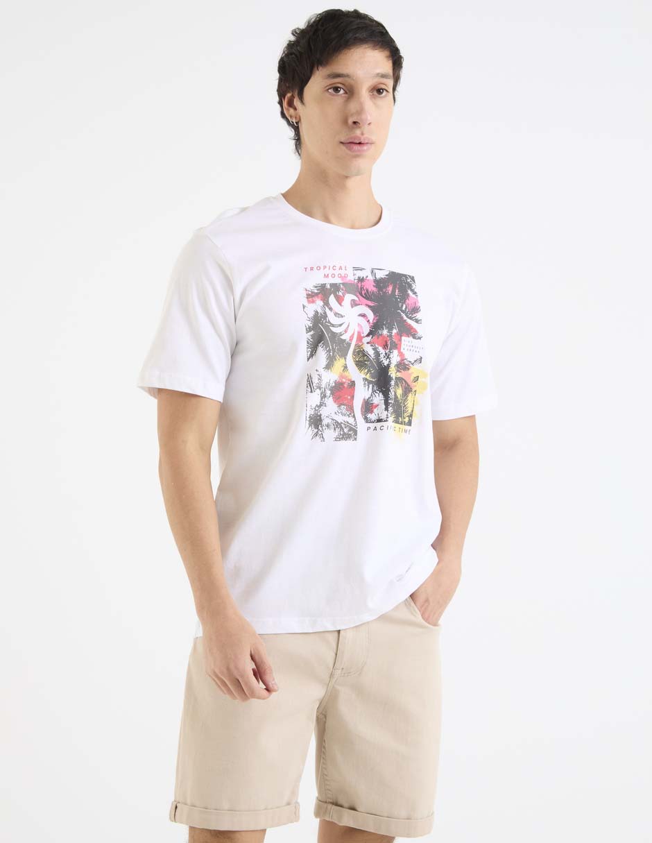 Playera Tropical Mood cuello redondo para hombre Playera Tropical Mood cuello redondo para hombre