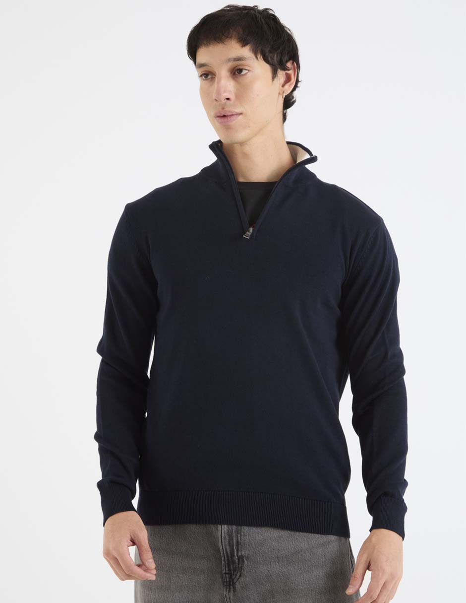 Suéter cuello con cierre para hombre