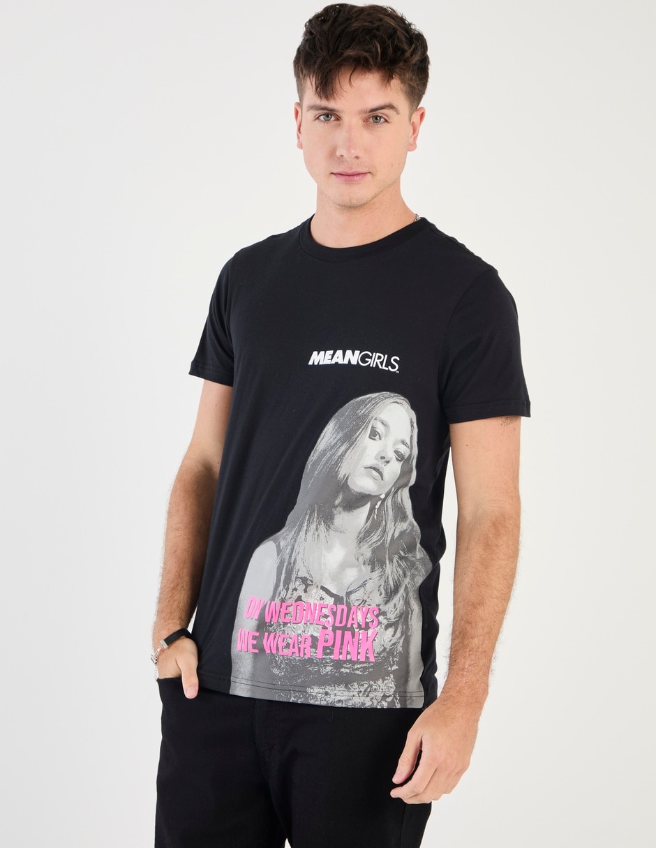Playera chicas pesadas cuello redondo para hombre