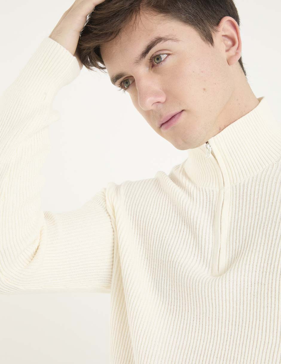 Suéter cuello con cierre para hombre 4