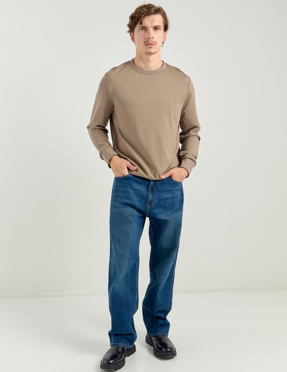 Jeans straight deslavado para hombre 3