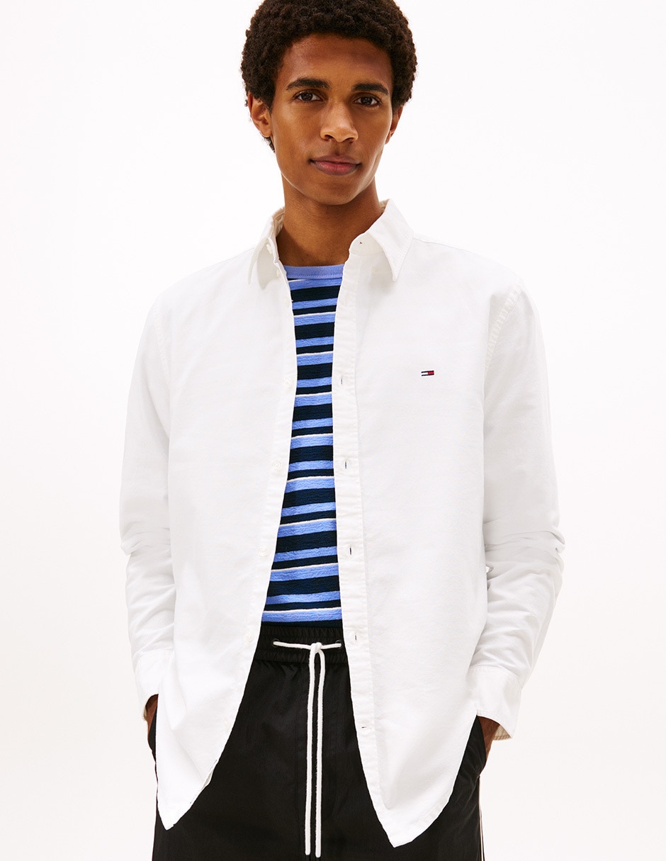 Camisa casual de algodón manga larga para hombre Camisa casual de algodón manga larga para hombre