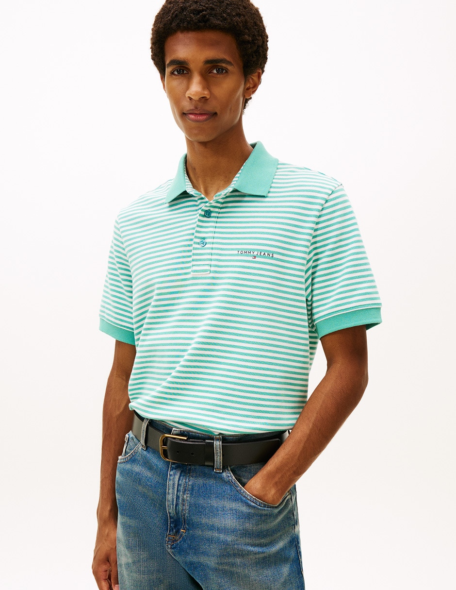 Playera tipo polo Linear para hombre