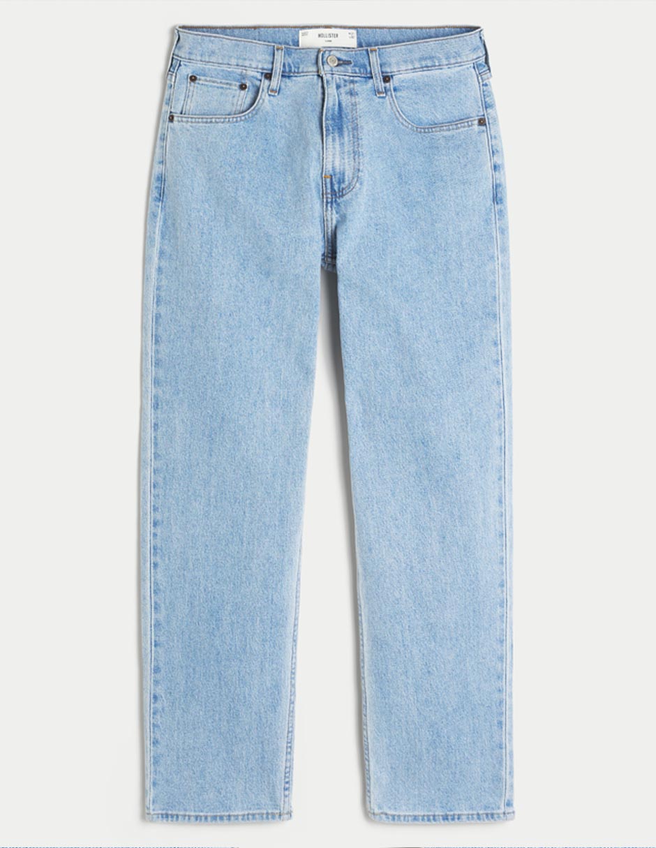 Jeans straight lavado claro para hombre