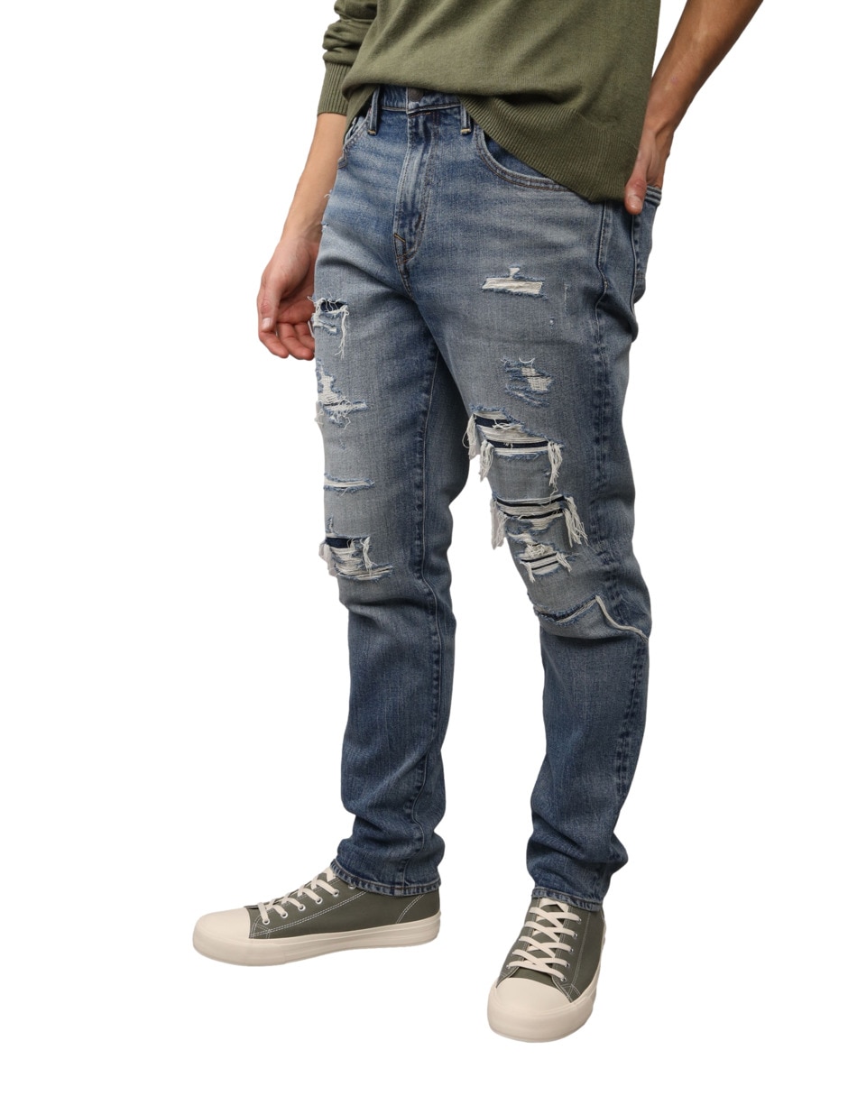 Jeans straight Mens Athletic DE lavado destruido para hombre Jeans straight Mens Athletic DE lavado destruido para hombre