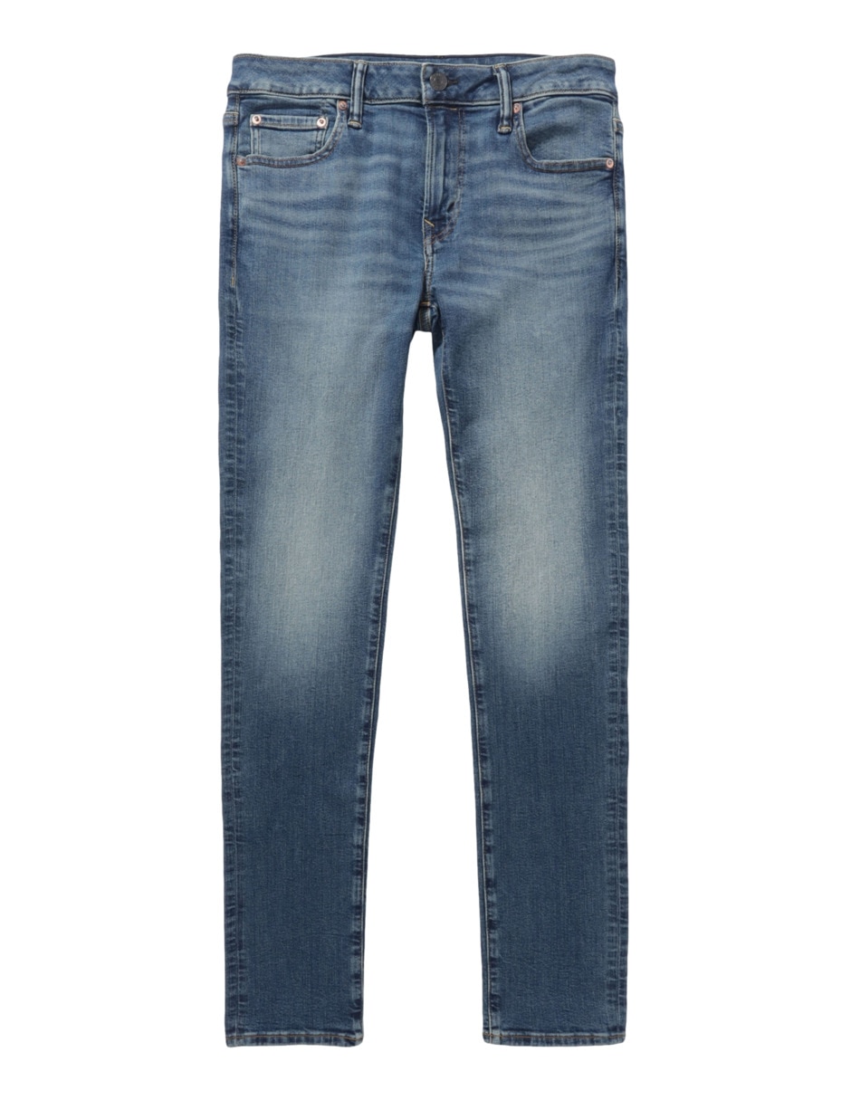Jeans skinny Mens Skinny Denim lavado medio para hombre 3