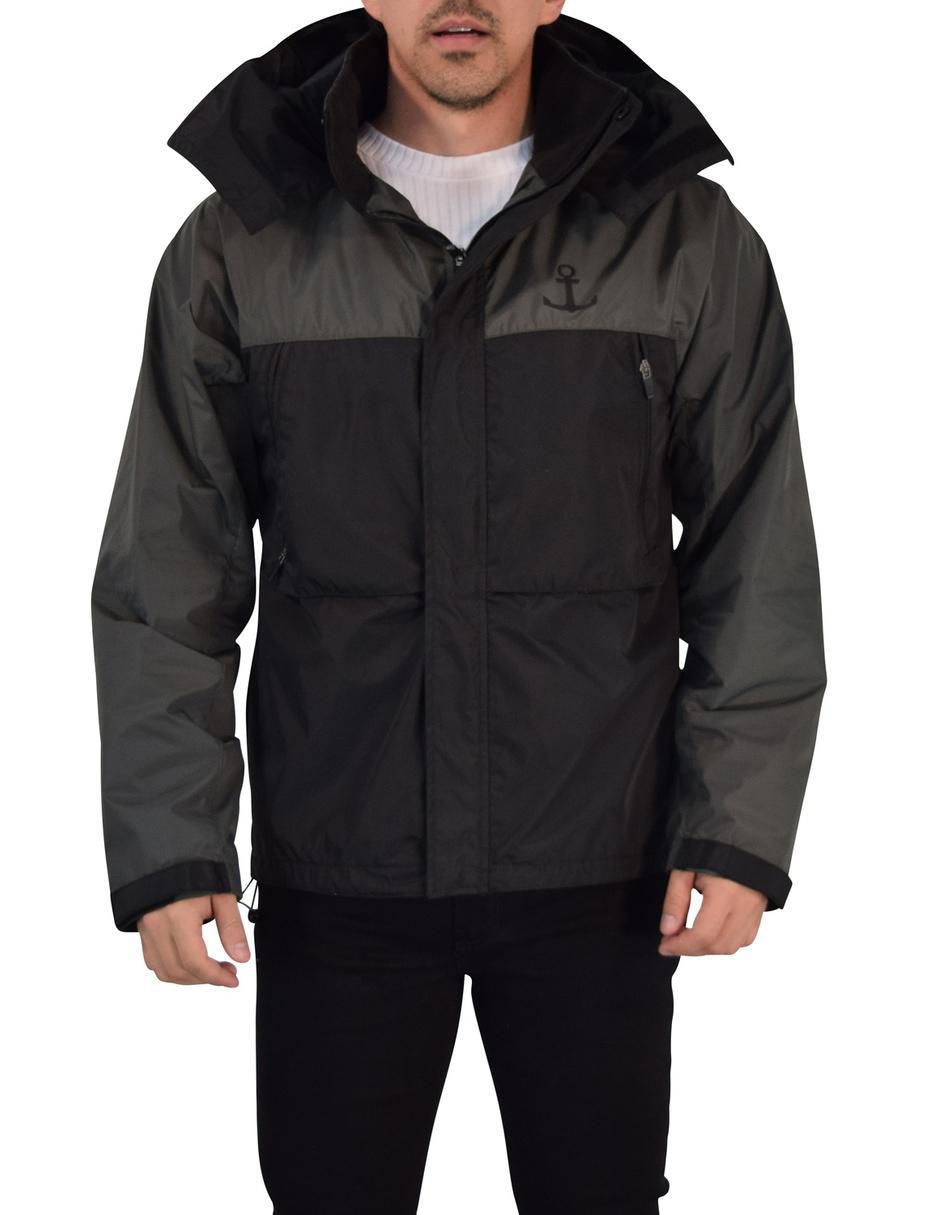 Chamarra rompevientos impermeable de poliéster capucha y bolsa para hombre Chamarra rompevientos impermeable de poliéster capucha y bolsa para hombre