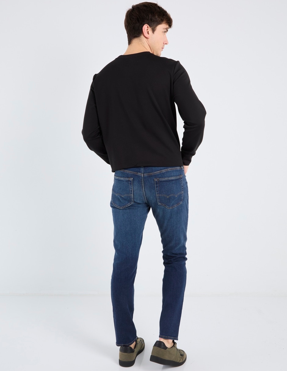 Jeans skinny deslavado para hombre 2
