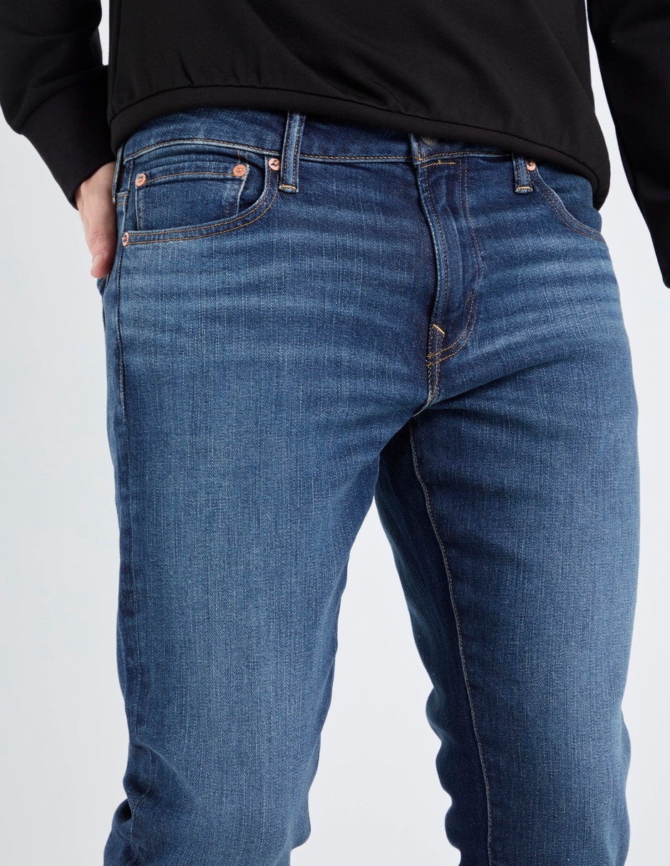Jeans skinny deslavado para hombre 4