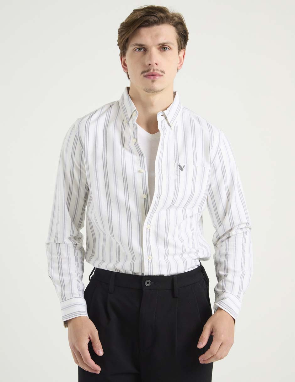 Camisa casual manga larga para hombre 1