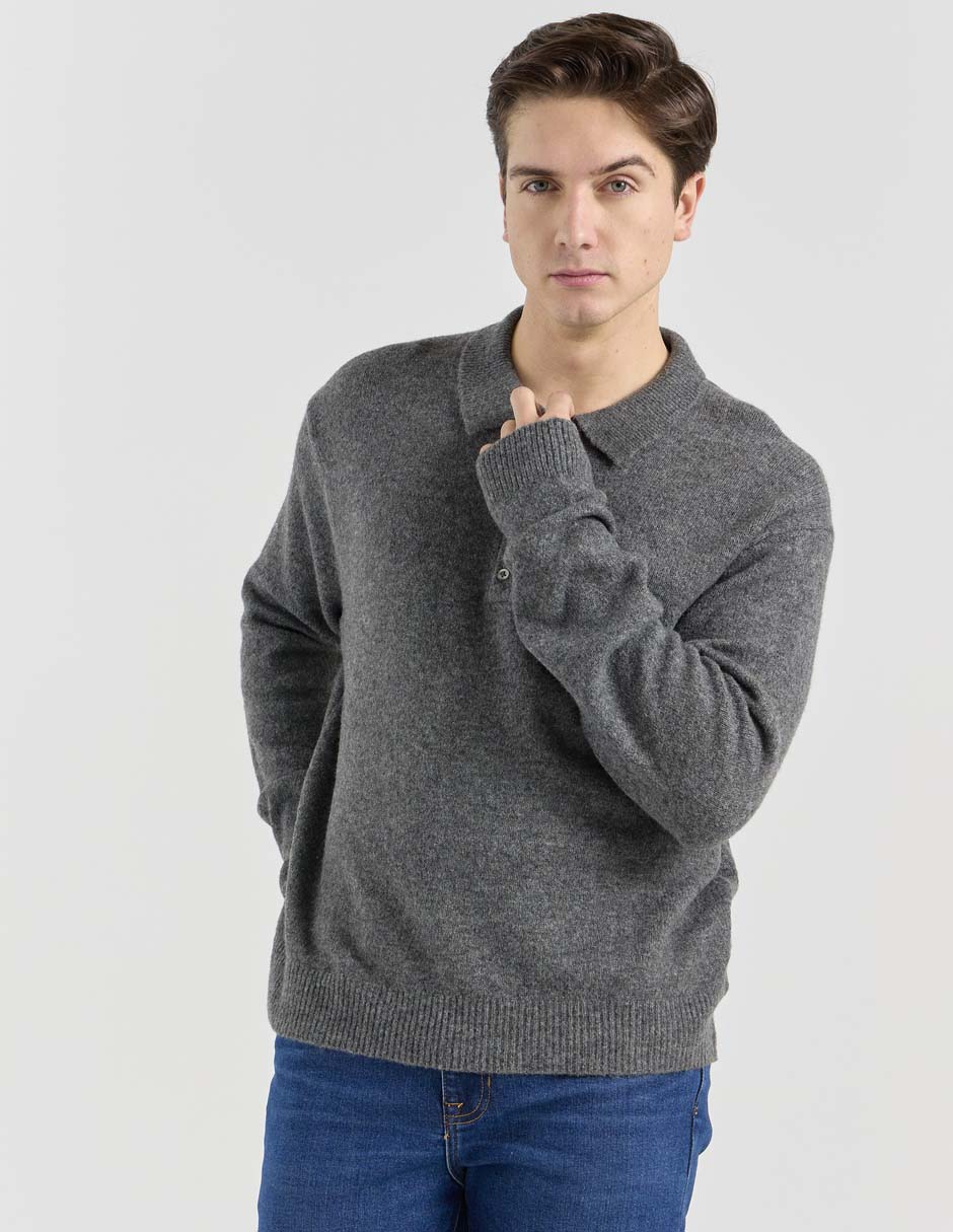 Suéter cuello polo para hombre
