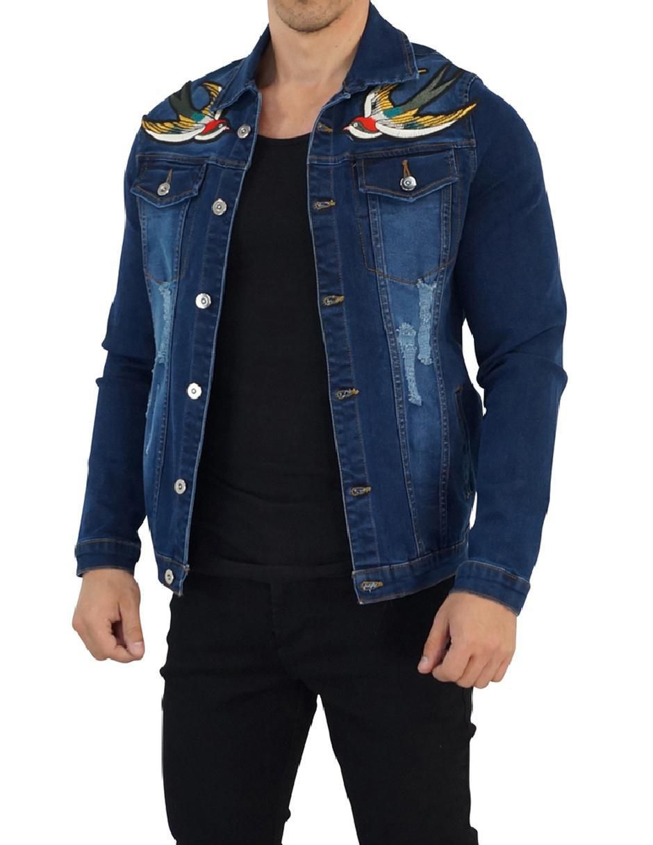 Chamarra denim de mezclilla con bolsillos para hombre 5