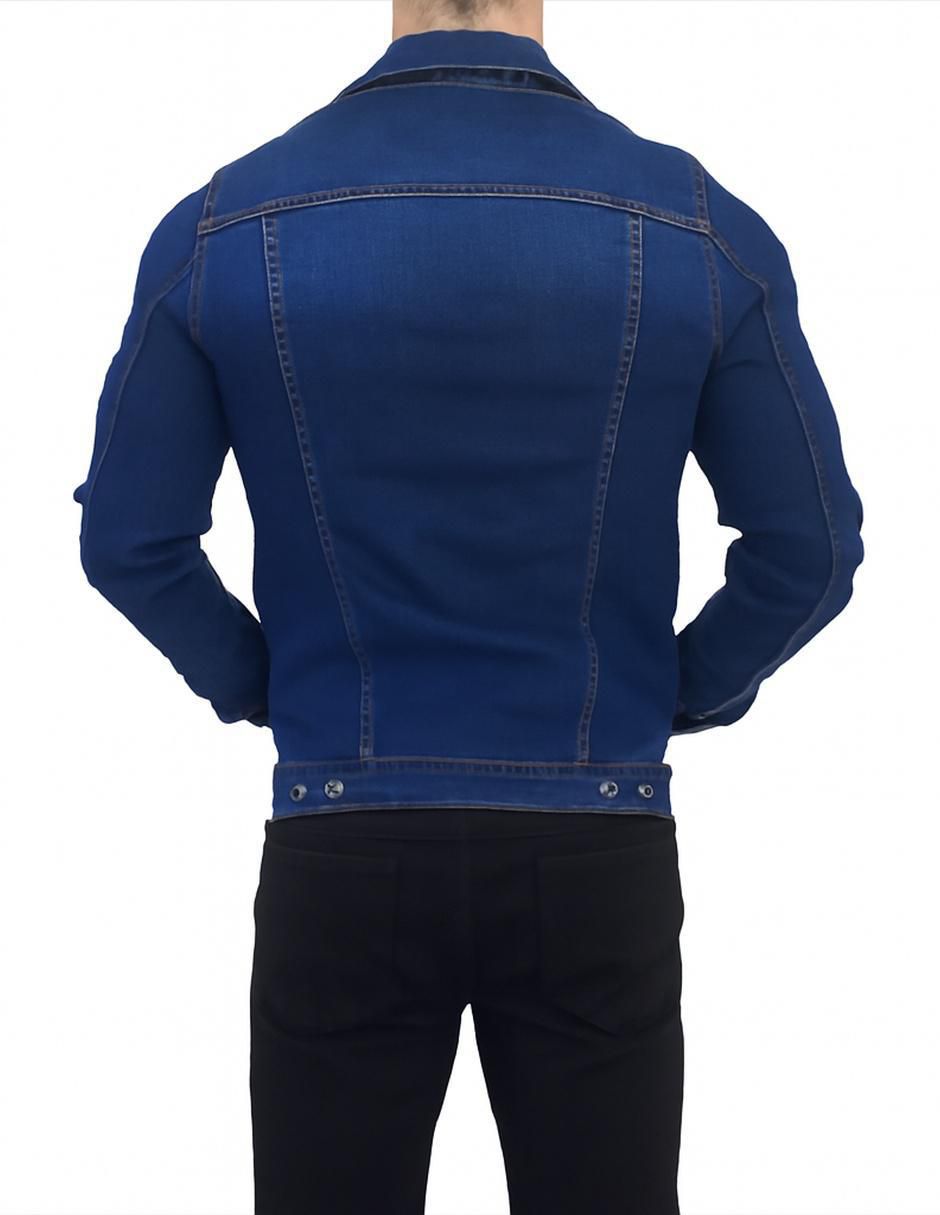 Chamarra denim de mezclilla con bolsillos para hombre 8