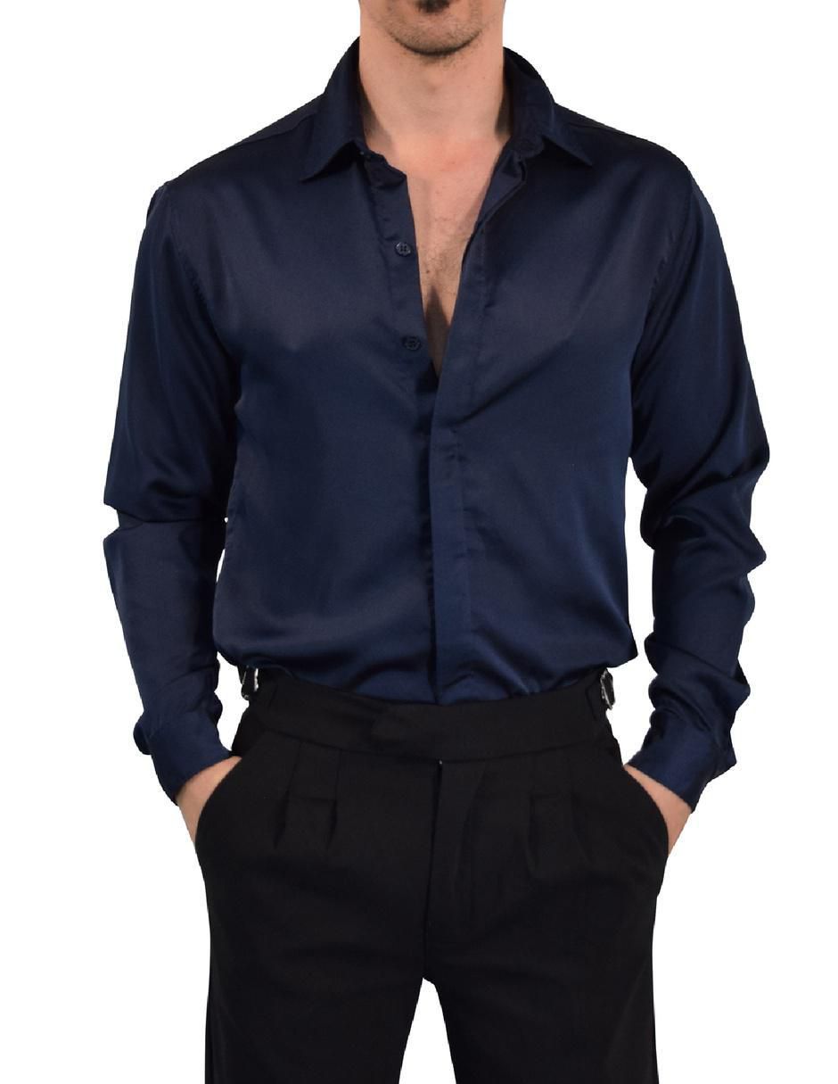 Camisa casual John Leopard manga larga para hombre