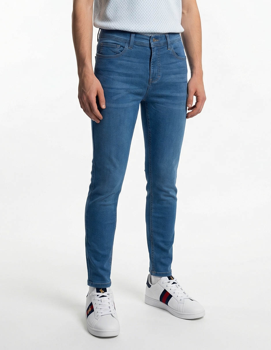 Jeans skinny lavado stone wash para hombre