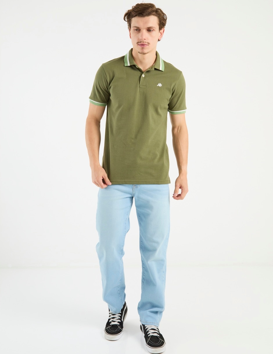 Jeans slim lavado bleach para hombre 3