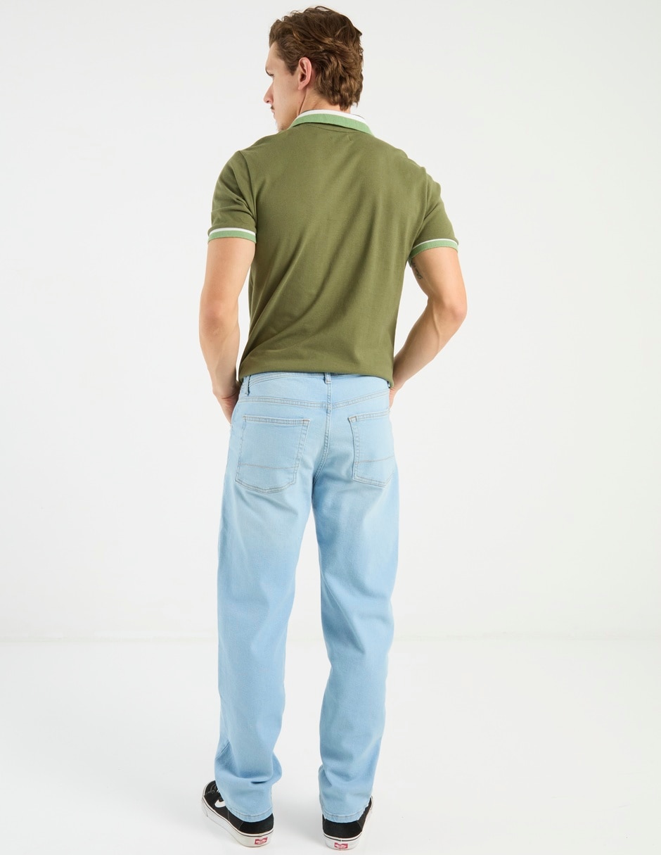 Jeans slim lavado bleach para hombre 6