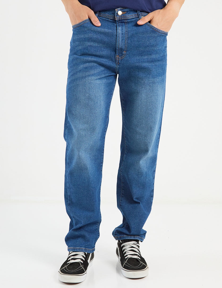 Jeans straight lavado medio para hombre 2