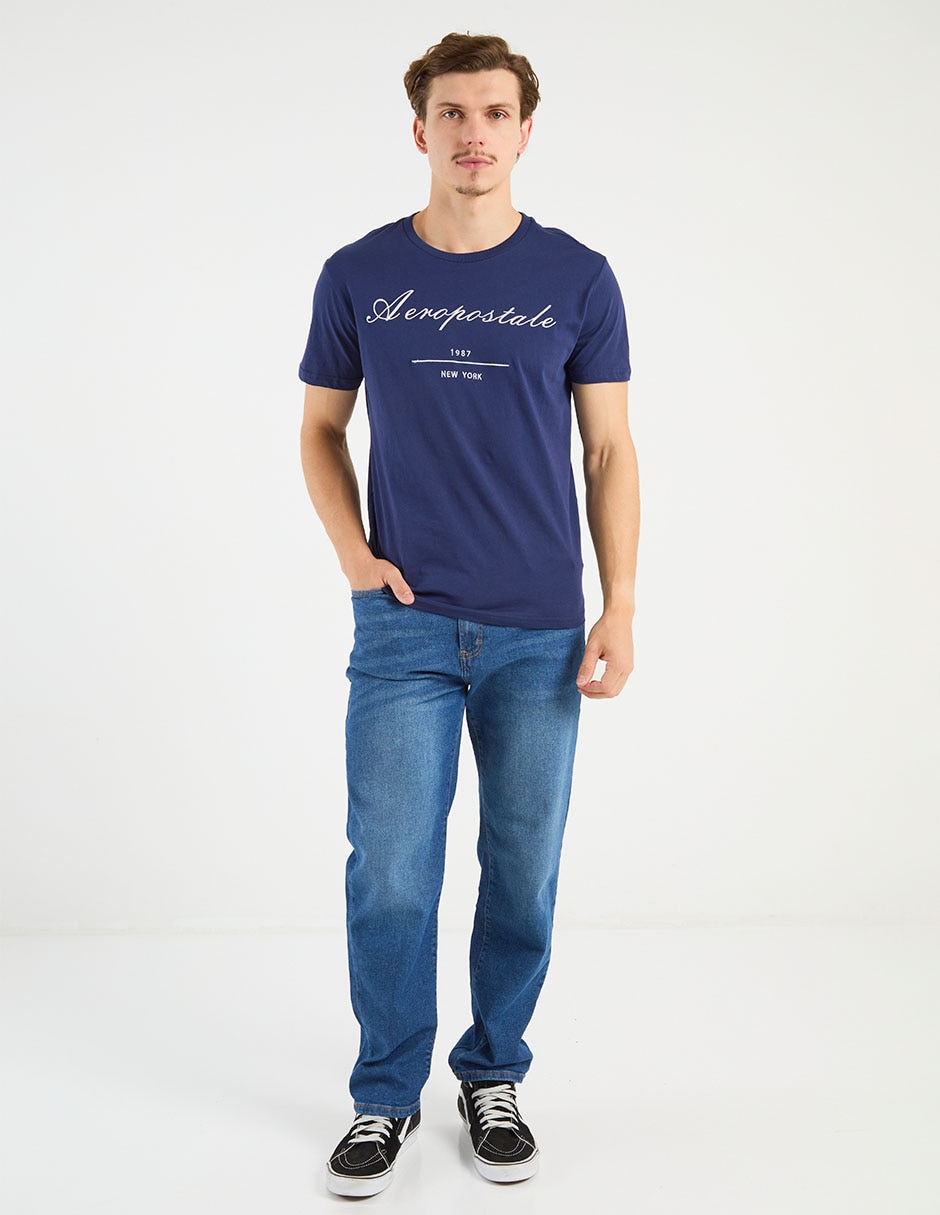 Jeans straight lavado medio para hombre 3