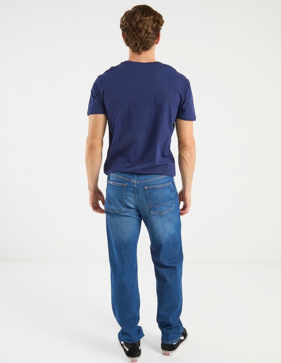 Jeans straight lavado medio para hombre 6