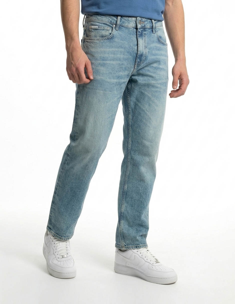 Jeans slim lavado medio para hombre