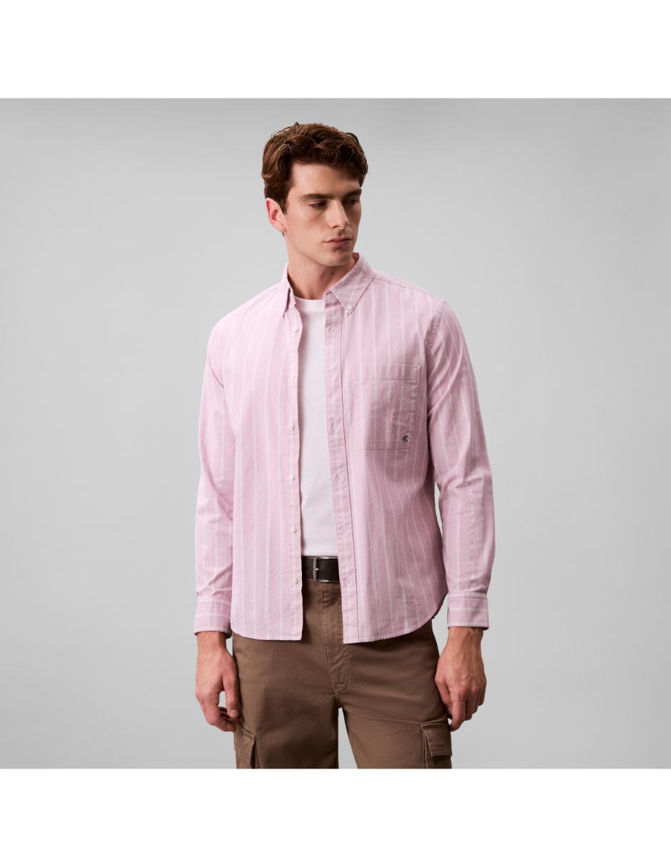 Camisa casual de algodón manga larga para hombre 4
