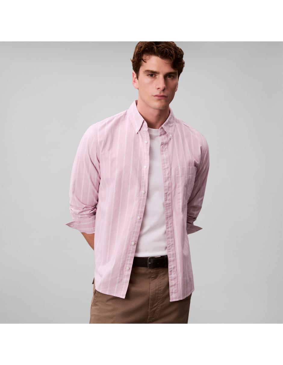 Camisa casual de algodón manga larga para hombre 5