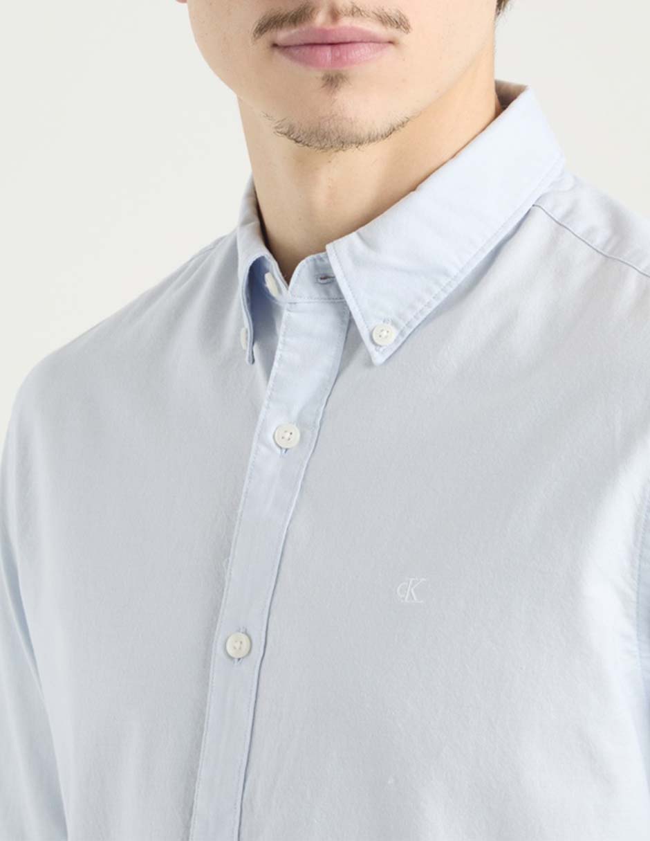 Camisa casual de algodón manga larga para hombre 4