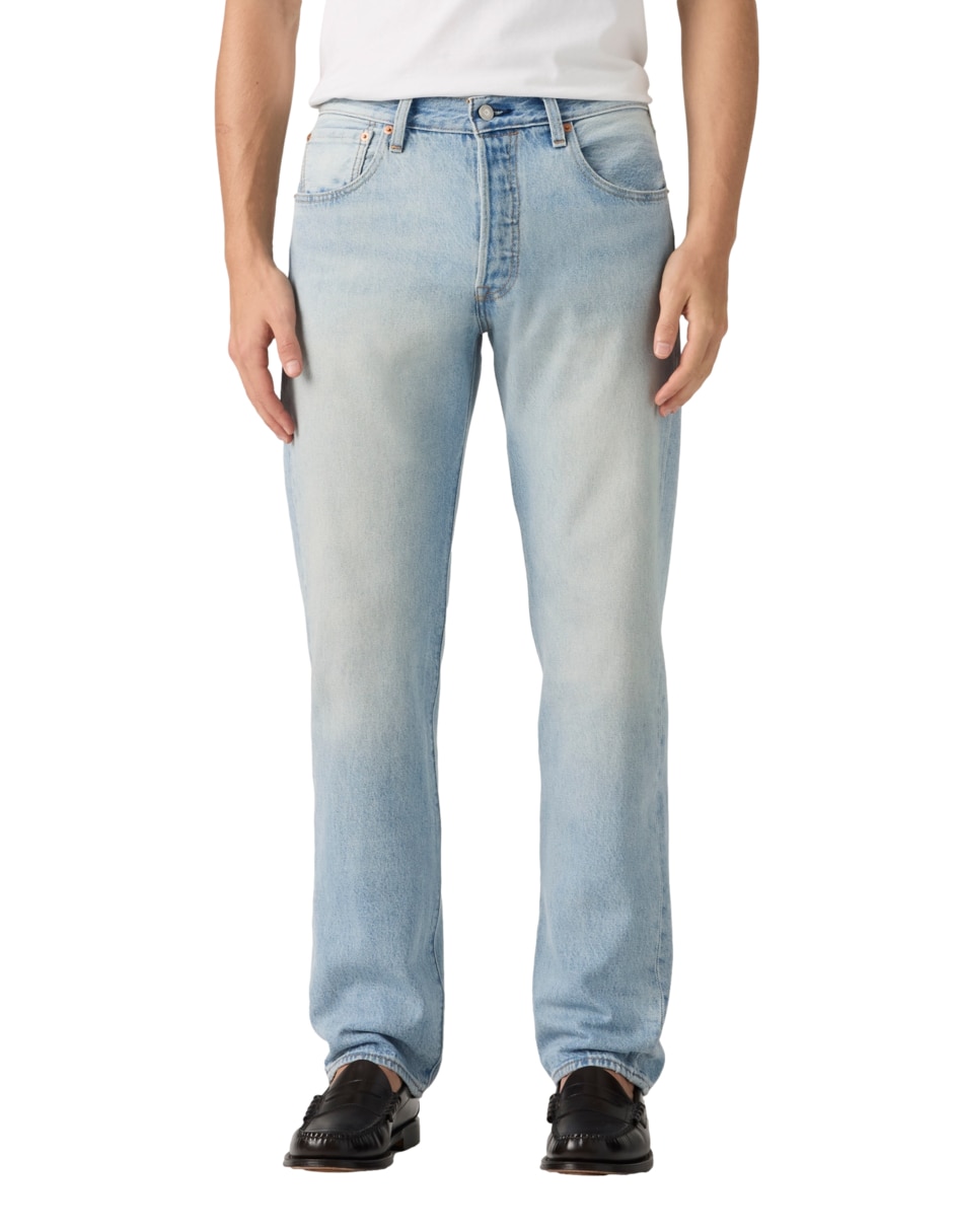 Jeans straight lavado claro para hombre