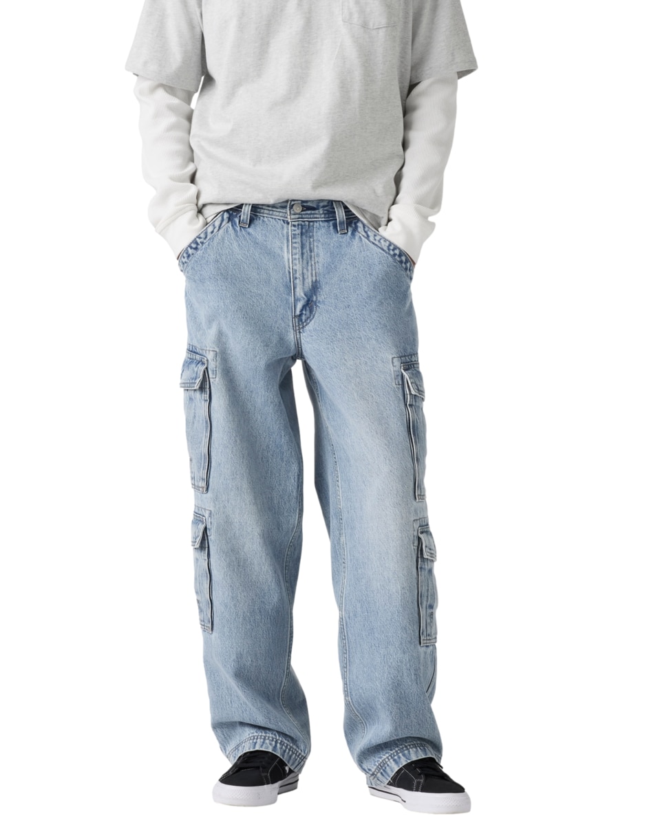 Jeans Baggy 578 cargo lavado claro para hombre